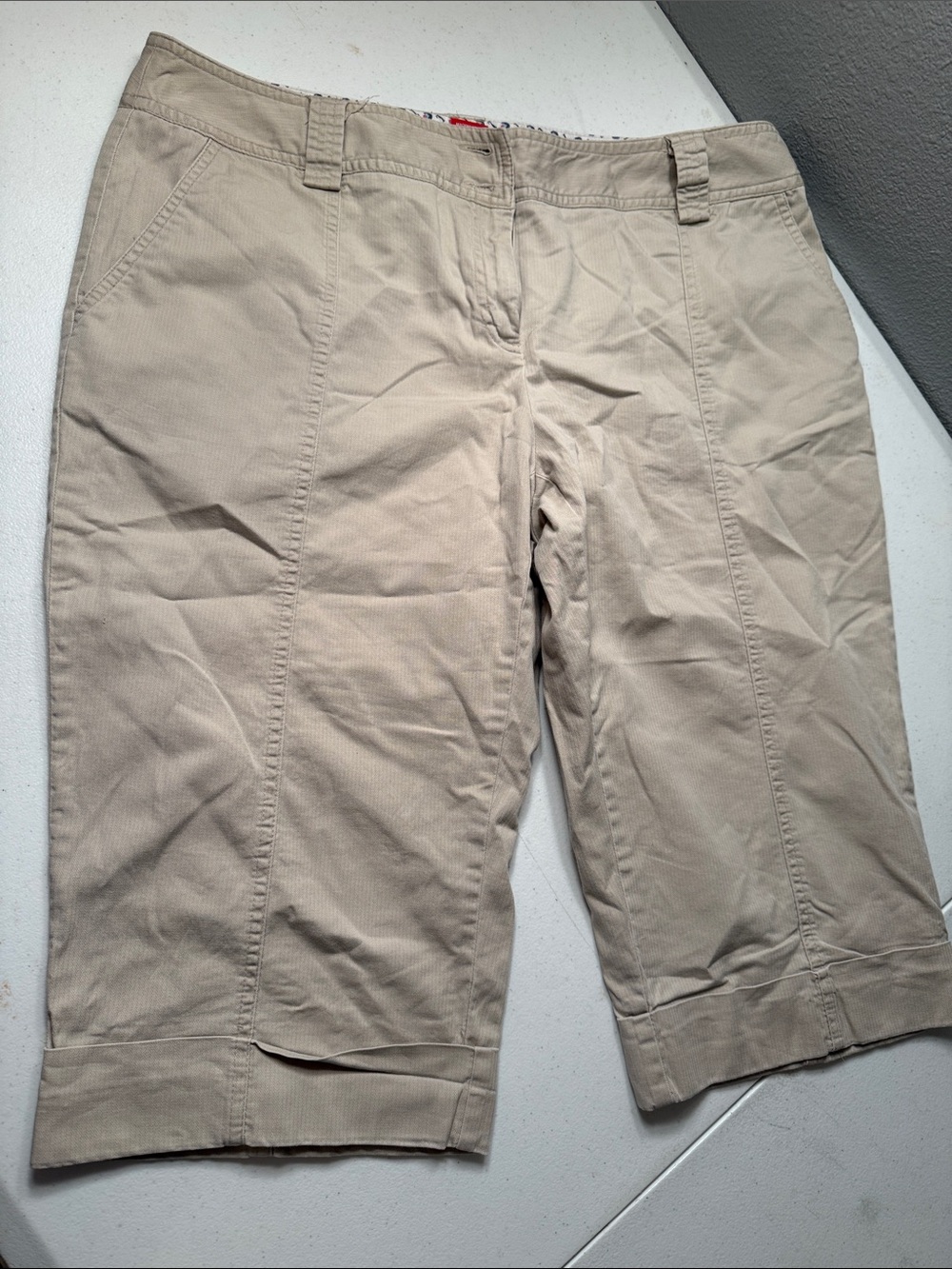 Elle Beige Knee-Length Bermuda Shorts